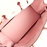Hermes Special Order (HSS) Birkin 25 White and Rose Sakura Clemence Rose Gold Hardware