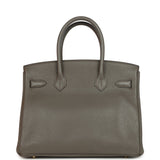Pre-owned Hermes Birkin 30 Etain Clemence Gold Hardware