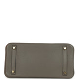 Pre-owned Hermes Birkin 30 Etain Clemence Gold Hardware