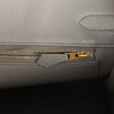 Pre-owned Hermes Birkin 30 Etain Clemence Gold Hardware