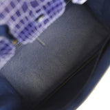 Pre-owned Hermes Birkin 30 Bleu Encre Shiny Porosus Crocodile Gold Hardware