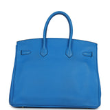 Pre-owned Hermes Birkin 35 Bleu Hydra Clemence Gold Hardware
