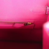 Pre-owned Hermes Birkin 35 Rose Scheherazade Shiny Porosus Crocodile Gold Hardware