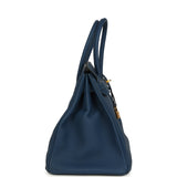 Pre-owned Hermes Birkin 35 Deep Bleu Togo Gold Hardware