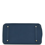 Pre-owned Hermes Birkin 35 Deep Bleu Togo Gold Hardware