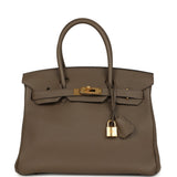 Pre-owned Hermes Birkin 30 Taupe Grey Togo Gold Hardware
