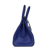 Pre-owned Hermes Candy Birkin 35 Bleu Electric Verso Epsom Palladium Hardware