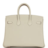 Pre-owned Hermes Special Order (HSS) Birkin 25 Craie Verso Togo Rose Gold Hardware
