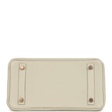 Pre-owned Hermes Special Order (HSS) Birkin 25 Craie Verso Togo Rose Gold Hardware