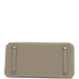 Pre-owned Hermes Special Order (HSS) Birkin 30 Gris Asphalt and Craie Togo Palladium Hardware