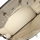 Pre-owned Hermes Special Order (HSS) Birkin 30 Gris Asphalt and Craie Togo Palladium Hardware