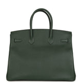 Pre-owned Hermes Birkin 35 Vert Anglais Epsom Palladium Hardware