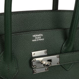 Pre-owned Hermes Birkin 35 Vert Anglais Epsom Palladium Hardware