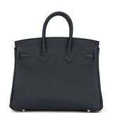 Hermes Birkin 25 Bleu Nuit Togo Palladium Hardware