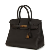 Pre-owned Hermes Birkin 30 Macassar Togo Gold Hardware