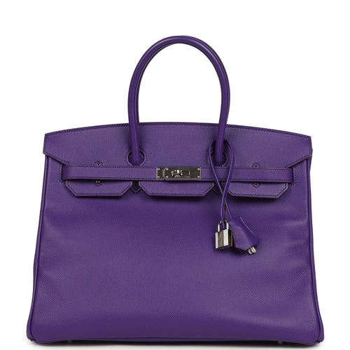 Pre-owned Hermes Birkin 35 Crocus Epsom Palladium Hardware