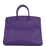 Pre-owned Hermes Birkin 35 Crocus Epsom Palladium Hardware