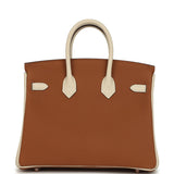 Hermes Special Order (HSS) Birkin 25 Gold and Craie Togo Rose Gold Hardware