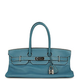 Vintage Hermes Shoulder Birkin 42 JPG Blue Jean Clemence Palladium Hardware