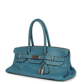 Vintage Hermes Shoulder Birkin 42 JPG Blue Jean Clemence Palladium Hardware