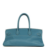 Vintage Hermes Shoulder Birkin 42 JPG Blue Jean Clemence Palladium Hardware