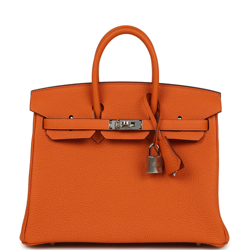 Hermes Birkin 25 Orange Togo Palladium Hardware