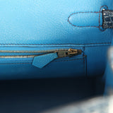 Vintage Hermes Birkin 30 Bleu Roi Shiny Porosus Crocodile Gold Hardware