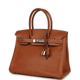 Pre-owned Hermes Birkin 30 Fauve Barenia Faubourg Palladium Hardware
