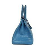 Pre-owned Hermes Birkin 35 Mykonos Matte Alligator Palladium Hardware