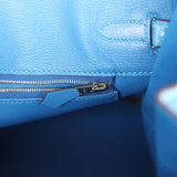 Pre-owned Hermes Birkin 35 Mykonos Matte Alligator Palladium Hardware