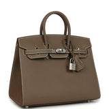 Hermes Birkin Sellier 25 Etoupe Epsom Palladium Hardware