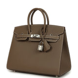 Hermes Birkin Sellier 25 Etoupe Epsom Palladium Hardware