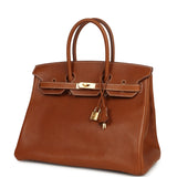Hermes Birkin 35 Fauve Barenia Faubourg Gold Hardware