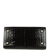 Pre-owned Hermes Birkin Sellier 25 Black Shiny Alligator Gold Hardware