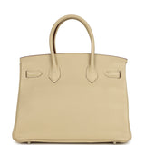 Pre-owned Hermes Birkin 30 Parchemin Clemence Palladium Hardware