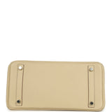 Pre-owned Hermes Birkin 30 Parchemin Clemence Palladium Hardware