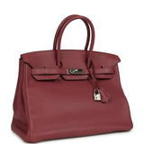 Pre-owned Hermes Birkin 35 Bois De Rose Clemence Palladium Hardware