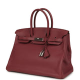 Pre-owned Hermes Birkin 35 Bois De Rose Clemence Palladium Hardware