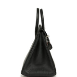 Hermes Birkin 25 Black Ostrich Palladium Hardware