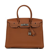 Pre-owned Hermes 3 en 1 Birkin 30 Gold Togo and Swift Palladium Hardware