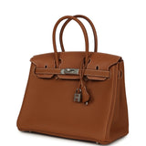 Pre-owned Hermes 3 en 1 Birkin 30 Gold Togo and Swift Palladium Hardware
