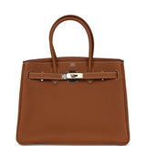 Pre-owned Hermes 3 en 1 Birkin 30 Gold Togo and Swift Palladium Hardware