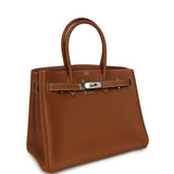 Pre-owned Hermes 3 en 1 Birkin 30 Gold Togo and Swift Palladium Hardware