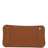 Pre-owned Hermes 3 en 1 Birkin 30 Gold Togo and Swift Palladium Hardware