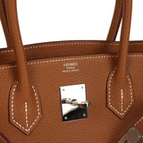 Pre-owned Hermes 3 en 1 Birkin 30 Gold Togo and Swift Palladium Hardware