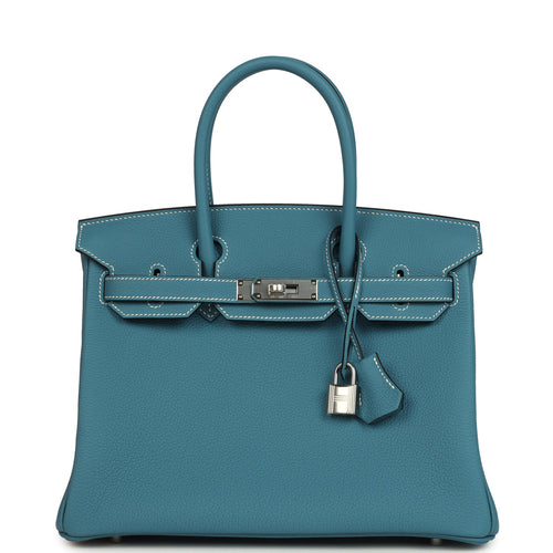 Hermes Birkin 30 Blue Jean Togo Palladium Hardware