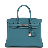 Hermes Birkin 30 Blue Jean Togo Palladium Hardware