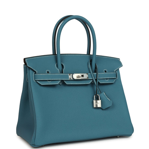 Hermes Birkin 30 Blue Jean Togo Palladium Hardware