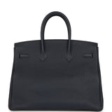Pre-owned Hermes Birkin 35 Bleu Nuit Togo Gold Hardware