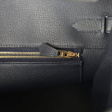 Pre-owned Hermes Birkin 35 Bleu Nuit Togo Gold Hardware